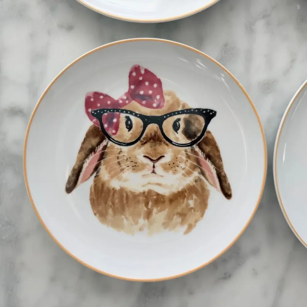 Pier 1 Bunny Face Easter Plate 4pc 8